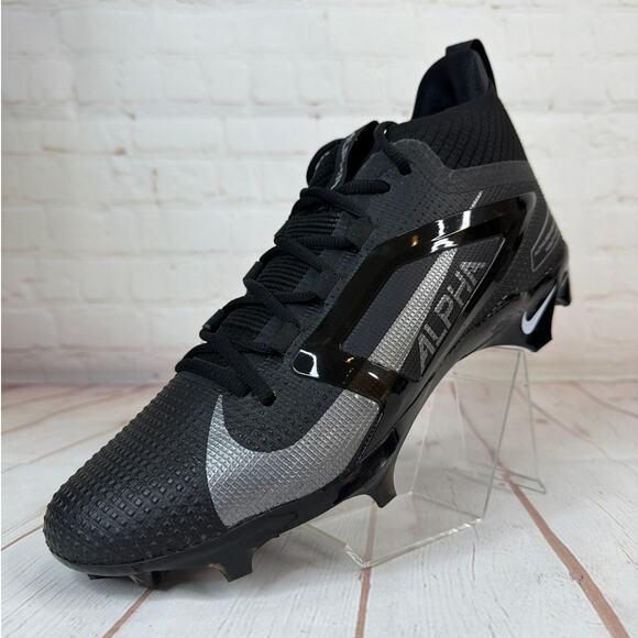 Nike Alpha Elite 4 Menace Black/Silver Football Cleats Mens Size 11 (FD7036-002) - Picture 3 of 10